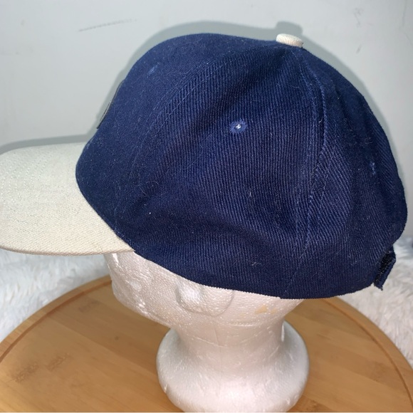 Starter Hat Cap Kelowna Ogopogo Canada Metal Hook & Loop Closure Navy Beige - Picture 2 of 6